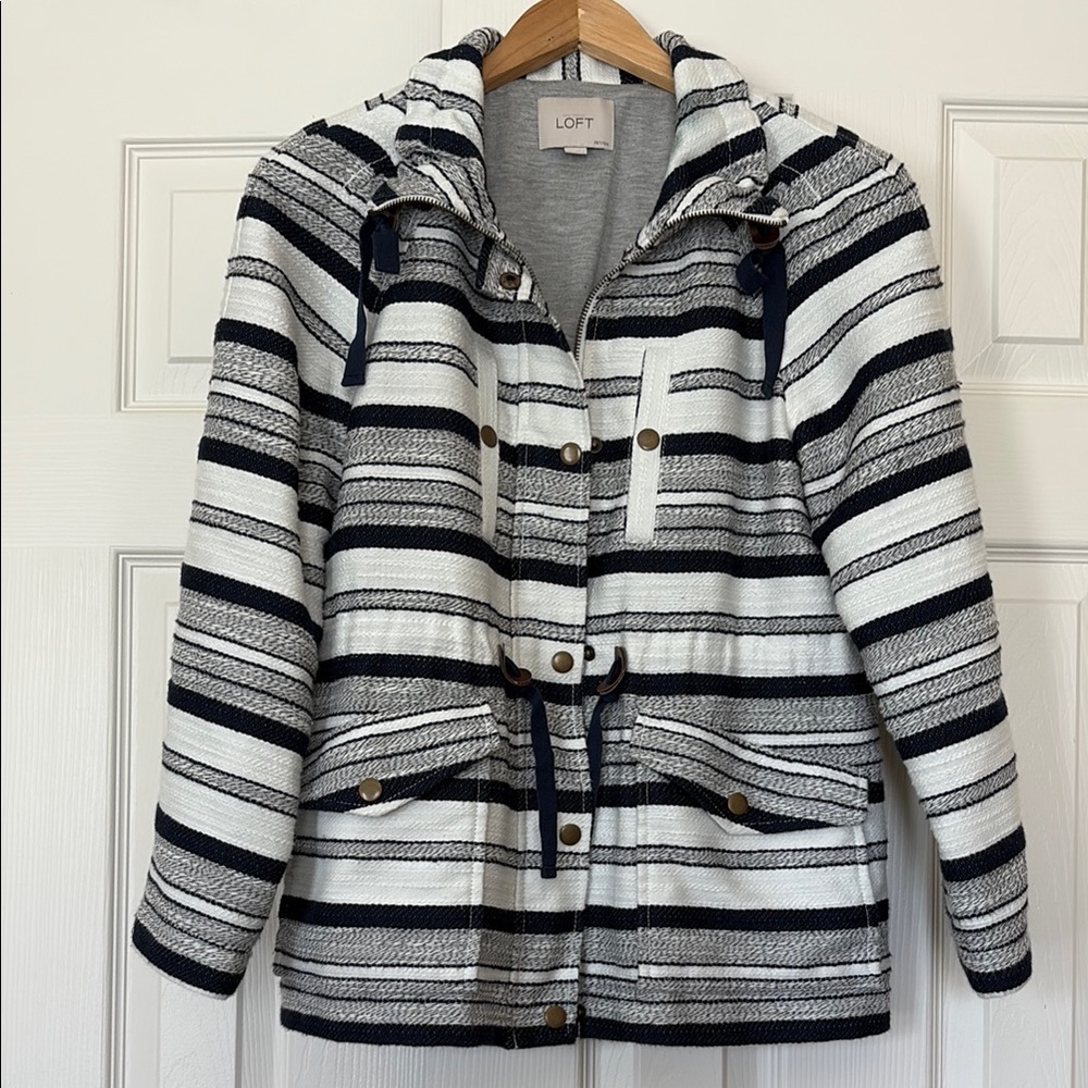 LOFT Striped Hooded Jacket